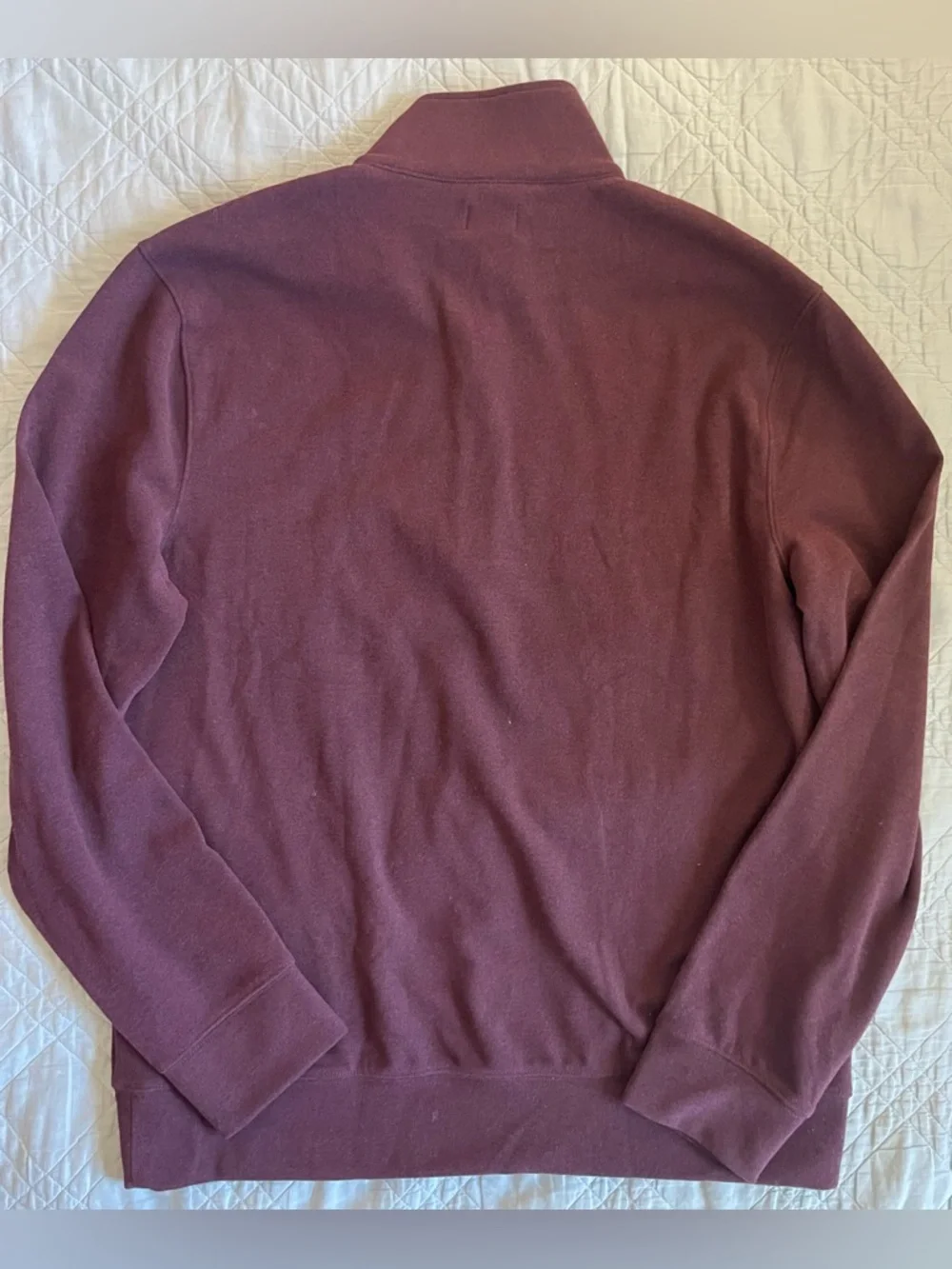 J. CREW Seaboard soft-knit quarter-zip‎ pullover in Berry Size L NWT $110 CO174